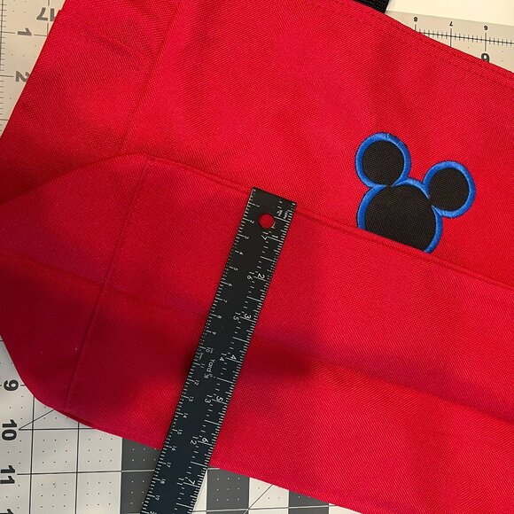 Disney Mickey Mouse Red Canvas ”Smith”‎ Embroidered Tote Bag - VERY CUTE! - Picture 8 of 12
